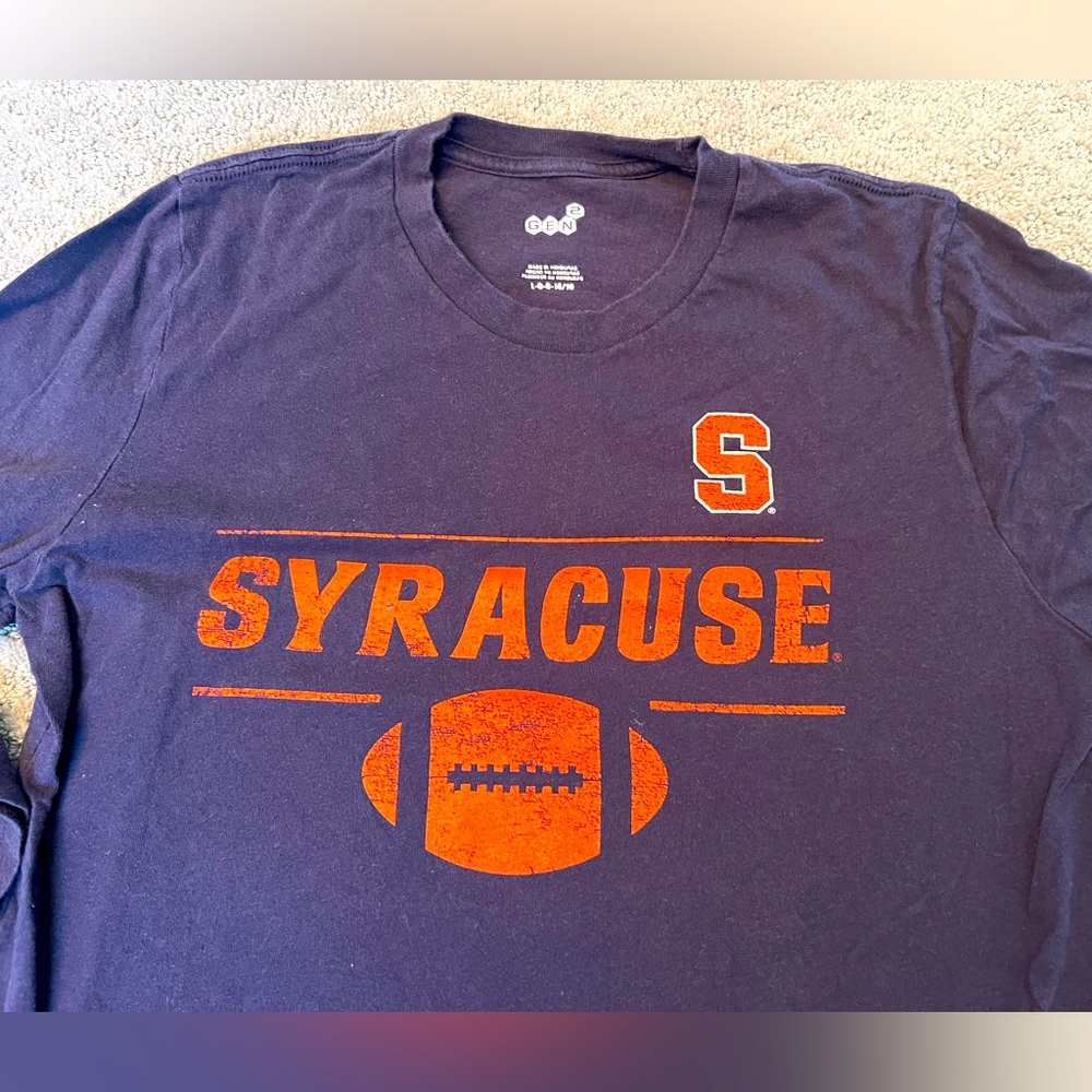 Long sleeve Syracuse Football T shirt Size Boys Large 14/16 Worn once EUC😍😍